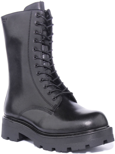 Pre-owned Vagabond Cosmo 2.0 Women Chunky Sole Military Style Boot In Black Size Uk 3 - 8