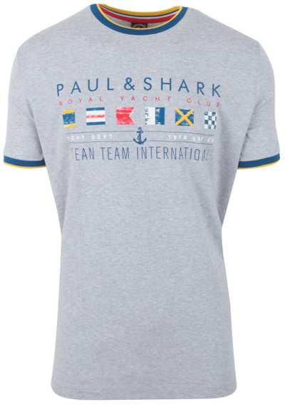 Pre-owned Paul & Shark Yachting Men's Short Sleeve T-shirt Shirt Crew Neck Size L Grey