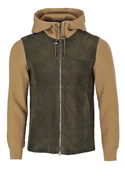 Pre-owned Lardini Clearance Jacket Men's 50 Khaki Leather Suede