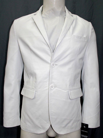 Pre-owned New Look Allan Tailored Fit Smart Look Style 2 Button Blazer Coat White Napa Leather