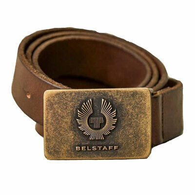 Pre-owned Belstaff Phoenix Fashionable Casual Wear Leather Belt Dark Brown