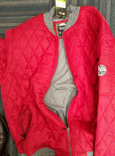 Pre-owned No Fear Quilted Bomber Jacket Xxl Red R.r.p £62.99 ( Attic Box 1 )