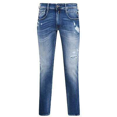 Pre-owned Replay Mens  Aged Eco Jeans Slim Zip