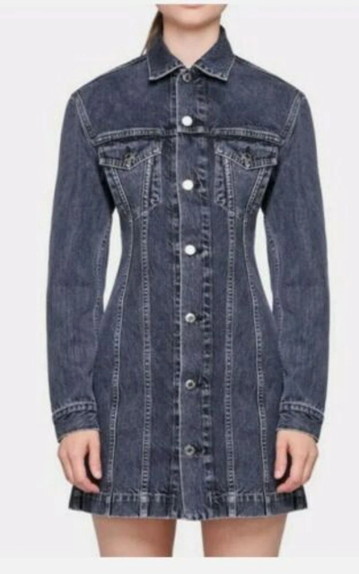 Pre-owned Helmut Lang Femme Denim Trucker Dress Size Xs Rrp $520