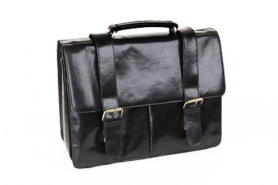 Pre-owned Woodlands Leather Satchel Briefcase Messenger Bag Br4279 Woodland Leather