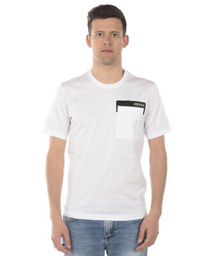 Pre-owned Zegna T Shirt Sweatshirt Cotton Man White Vs372 Zz602 N00 Sz. M Put Offer