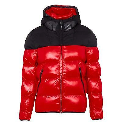 Pre-owned Replay Mens Nylong Bicolour Padded Jacket Puffer Coat Top Water Resistant Hooded