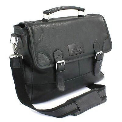 Pre-owned The British Bag Company Black Leather Briefcase Satchel Style