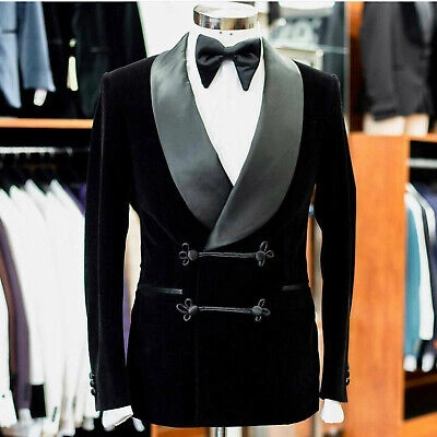 Pre-owned Handmade Men Black Smoking Jackets Elegant Luxury Stylish Designer Party Wear Blazers Uk