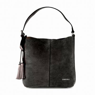 Pre-owned Zohara Balloo Black Suede Shopper