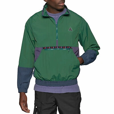 Pre-owned Huf Teton 1/4 Zip Anorak Mens Jacket - Forest Green All Sizes
