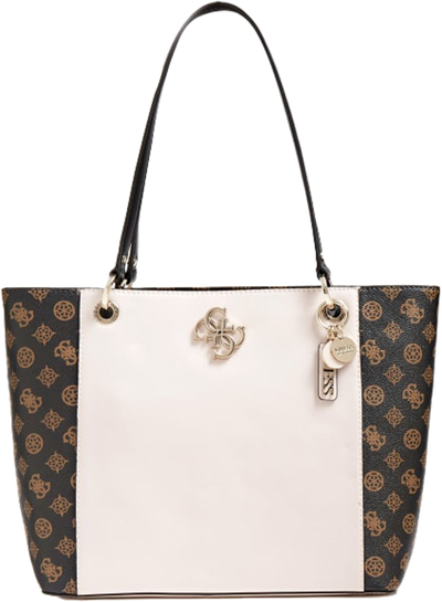 Pre-owned Guess Pl787923 Noelle Elite Womens Tote Bag In Brown Multi