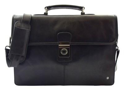 Pre-owned House Of Leather Mens Real Leather Slimline Briefcase Business Messenger Bag Lama