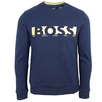 Pre-owned Hugo Boss Athleisure Salbo 1 Mens Dark Blue Sweatshirt