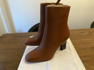 Pre-owned Reiss Brand  Tan Leather Block Heel Size 40