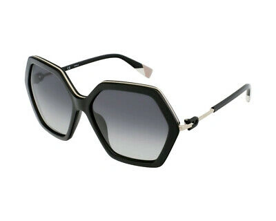 Pre-owned Furla Sunglasses Sfu460 0700 Black Smoke Woman