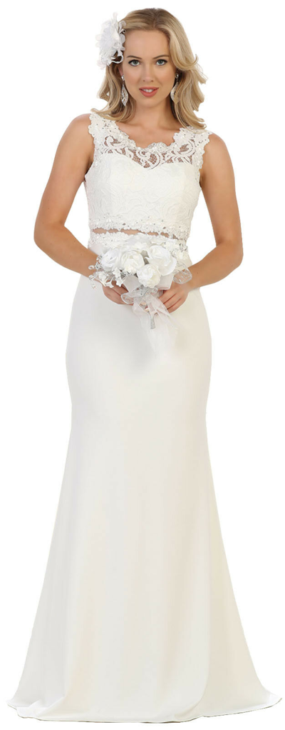 Pre-owned Designer Sale Simple Destination Wedding Formal Evening Gowns Bridal Church Fitted Dress