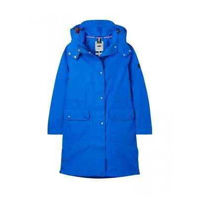 Pre-owned Joules Loxley Longline Womens Waterproof Coat - Blue