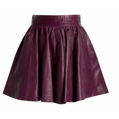Pre-owned Of The Realm Branded Purple Skater Ladies Leather Skirt Available Sizes 6, 16 Uk Xmas Sale
