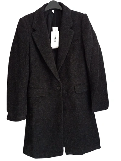 Pre-owned Nicole Farhi Wadded Crombie Coat Dark Grey Size Uk 10 Rrp £450 Dh015 Aa 01