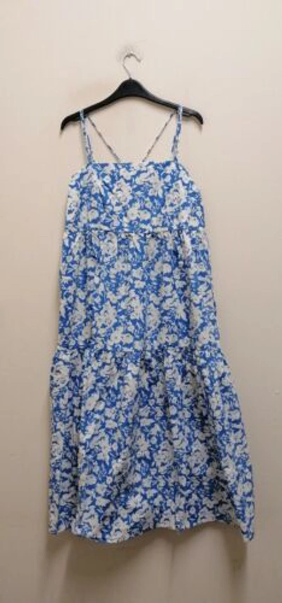 Pre-owned Gestuz Myntegz Dress Blue Flower Size 36 {z18}