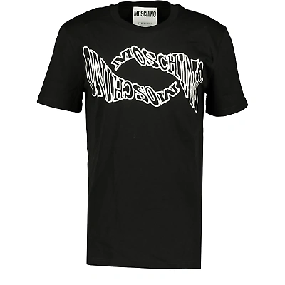 Pre-owned Moschino Couture T-shirt Double Print Logo Black