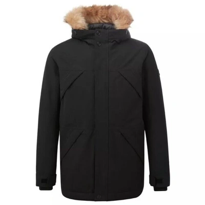 Pre-owned Tog 24 Mens Waterproof Down Fill Parka Coat Winter Fur Hood Jacket Black