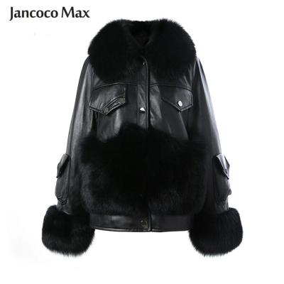Pre-owned Jancoco Max Real Leather Jacket Women Winter Fur Coats Sheepskin Outerwear Luxury 33500