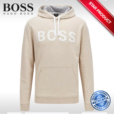 Pre-owned Hugo Boss 'weseedo' Mens Open White Pull-over Hoodie 50449365-151 - Medium -