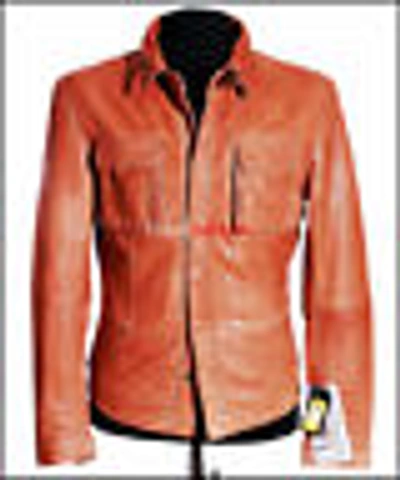 Pre-owned Daniel Mens Leather Shirt Tan Retro Real Sheep Waxed Leather Shirt Jacket