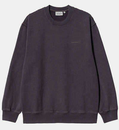 Pre-owned Carhartt - Mens- Marfa- Sweatshirt- Artichoke Moon Wash- Purple- Loose Fit