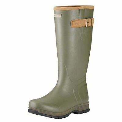 Pre-owned Ariat Ladies Burford Insulated Wellington Boots Olive Green