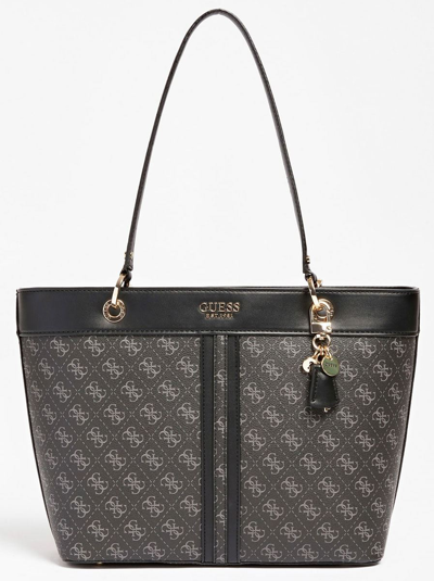 Pre-owned Guess Hwkg7879230 Noelle Womens Tote Bags In Coal