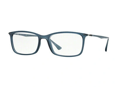 Pre-owned Ray Ban Eyeglasses Ray-ban Rx7031 5400 Blue Rectangular Man