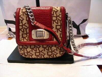 Pre-owned Dkny Town & Country Red Across Body Logo Bag