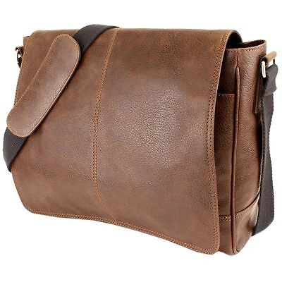 Pre-owned T.h.e. The British Bag Company Oily Tan Leather Messenger Bag