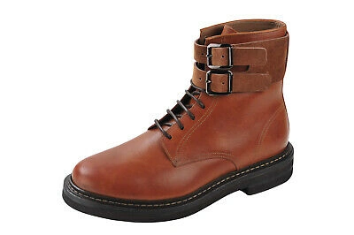 Pre-owned Brunello Cucinelli Sale It Shoes Men's Smooth Leather 42 Boots Brown