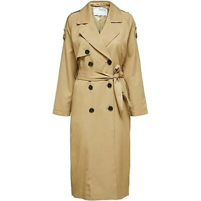 Pre-owned Selected Femme Womens Trench Coat Top Jacket Block Colour