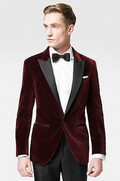 Pre-owned Handmade Men Burgundy Smoking Jackets Elegant Wedding Groom Designer Party Wear Blazer K