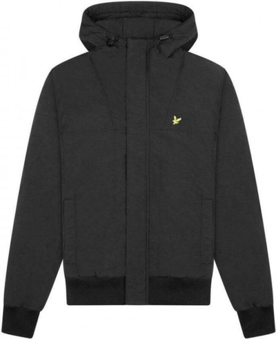 Pre-owned Lyle & Scott Quilted Bomber Jacket Jet Black