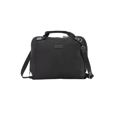 Pre-owned A.testoni Testoni Bologna Briefcase Bag Fabric + Karibu Calf Black + Shoulder Strap
