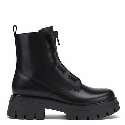 Pre-owned Ash Lynch Zip Boots Black Leather