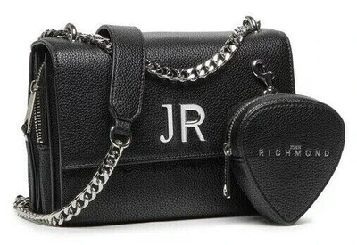 Pre-owned John Richmond Rwp22269bo Dgblack Shoulder Bag Chemosh Handbag Women Black Logo