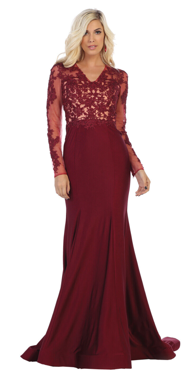 Pre-owned Designer Sale Stretchy Long Sleeve Evening Gowns Formal Red Carpet Pageant Prom Dresses