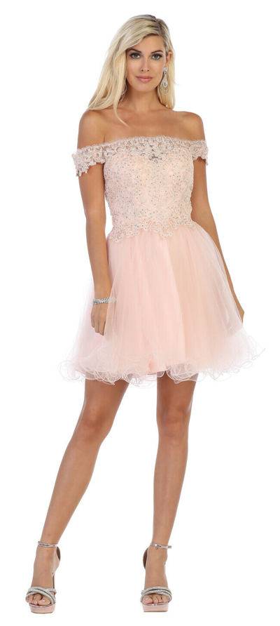 Pre-owned Designer Sale Off Shoulder Homecoming Graduation Party Semi Formal Cocktail Prom Dresses
