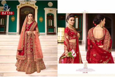 Pre-owned Handmade Red Lehenga Choli With Two Duppatta Indian Ethnic Party Wear Lengha Chunri Saree
