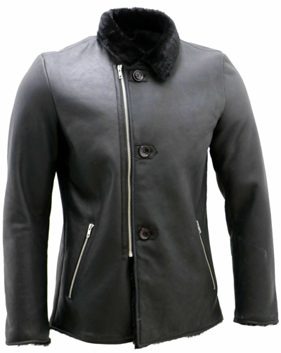 Pre-owned Claw Intl Mens Luxury Leather Black Aviator Merino Real Sheep Leather Sale Price