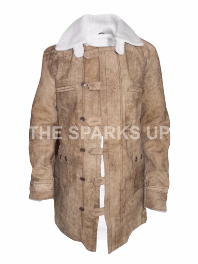 Pre-owned The Sparks Up Bane Jacket Real Leather Buffing Brown Trench Coat Dark Knight Rises - Big Sale