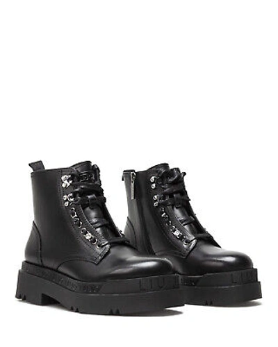 Pre-owned Liu •jo Women's Ankle Boots Liu Jo Milano Love 14 Black Leather
