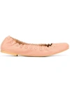 See By Chloé Rex Goat Biscotto Scalloped Flats, Beige In Open Brown